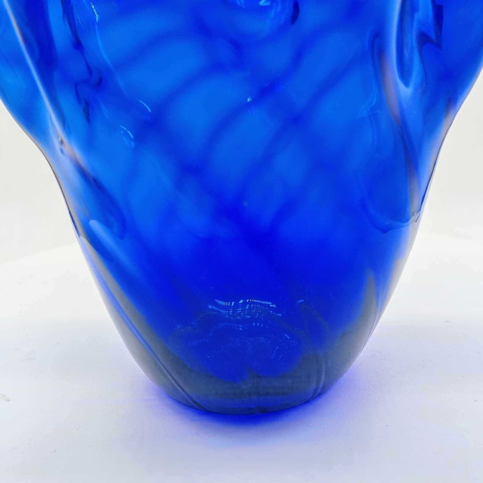 photo furniture 1960s Vintage Blue Jacketed Fazzoletto Vase In Murano Glass By Ca'dei Vetrai   Made In Italy