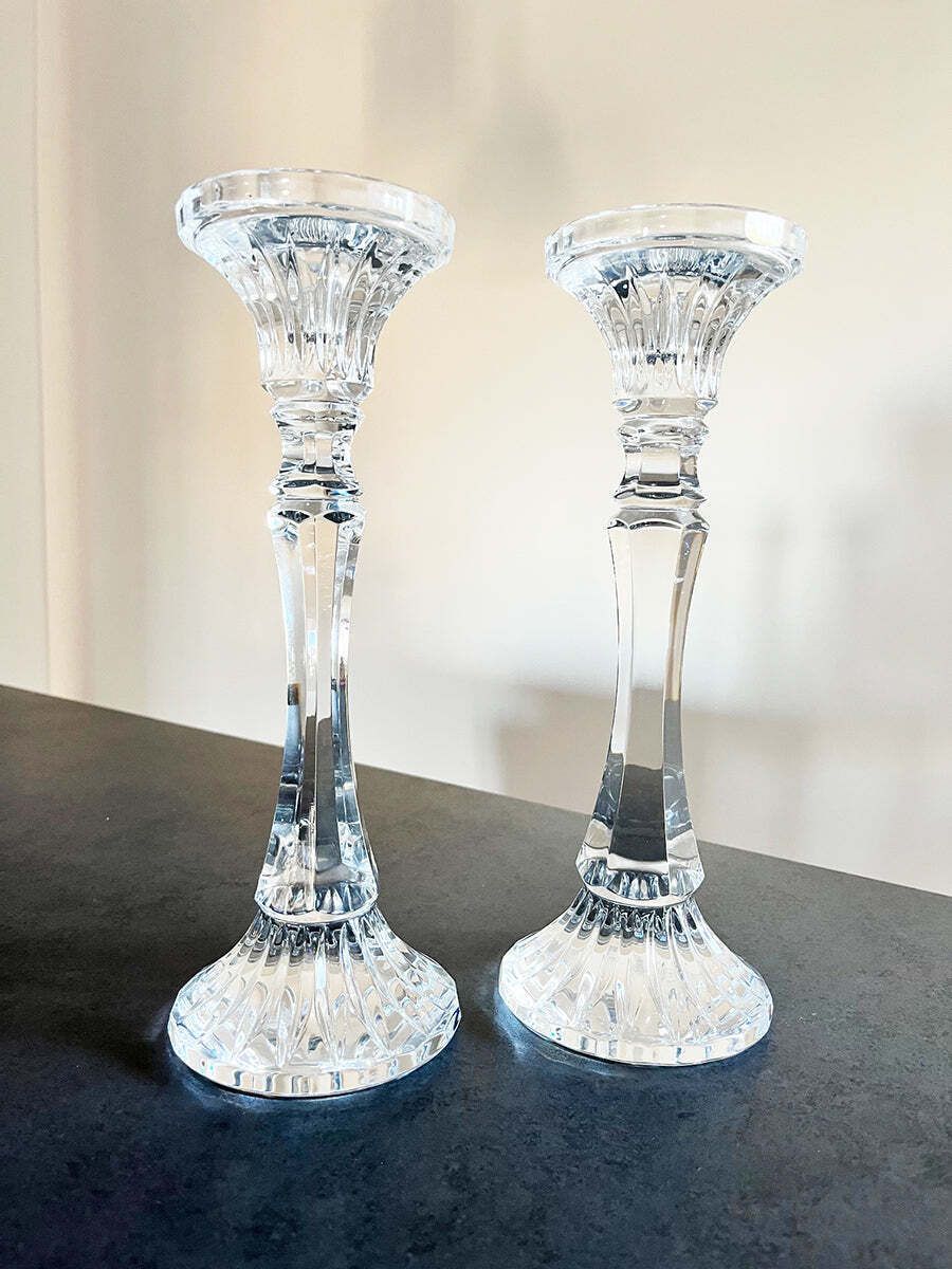 Set Of Rogaska Crystal Candlesticks Signed   Top Art photo furniture