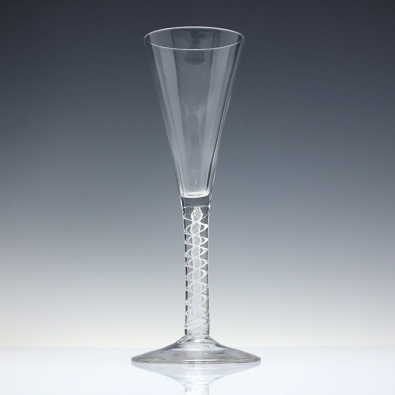 18th Century Mixed Twist Champagne Or Wine Flute Glass C1760