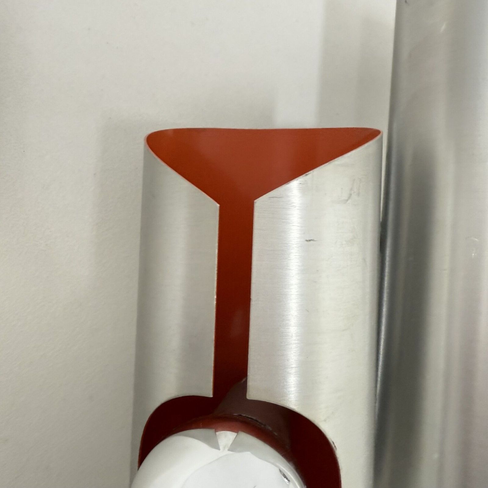 Space Age Aluminium Wandlamp Met Oranje Binnenzijde, Ca. Jaren 1970 photo vintage