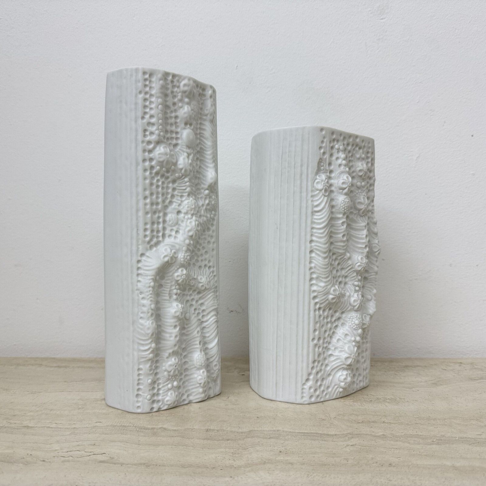 photo buy Martin Freyer For Rosenthal Bisque Reliëf Azu Vase Op Art 1970s