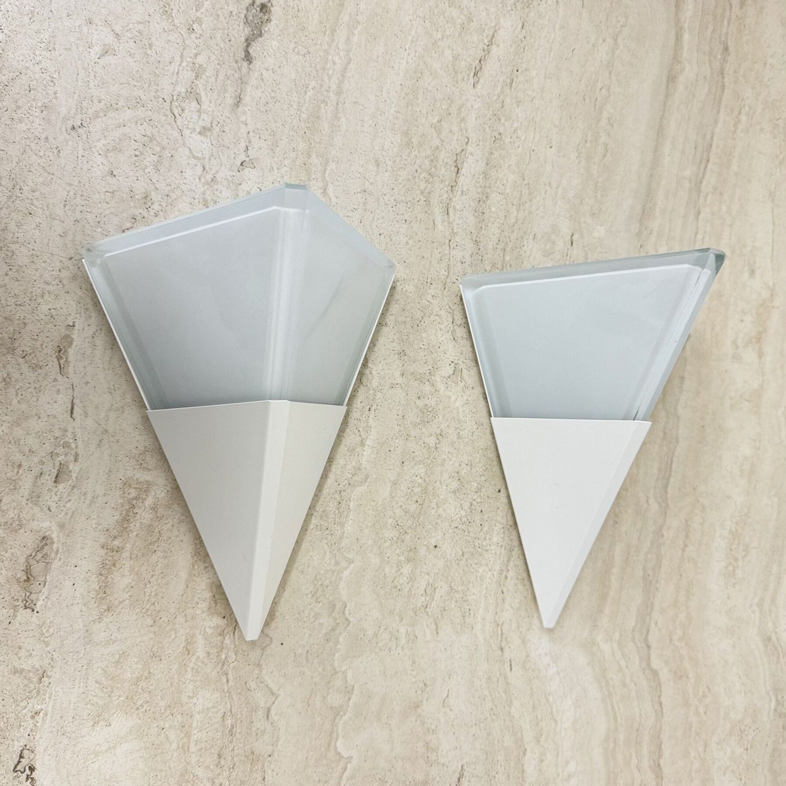 photo furniture Set Of 2 Limburg Glashütte Glass Wall Lamps Sconce , 1970s