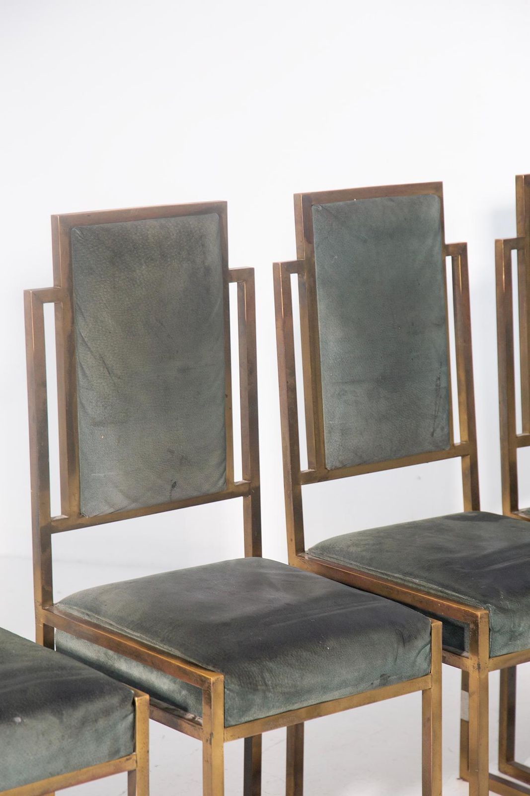 Set Of Six Italian Art Deco Style Chairs Made Of Brass photo 4631.0