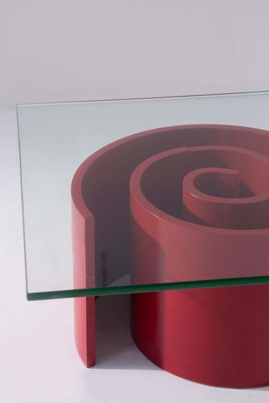 Vladimir Kagan Coffee Table With Crystal Shelf, Mod Snail photo vinterior