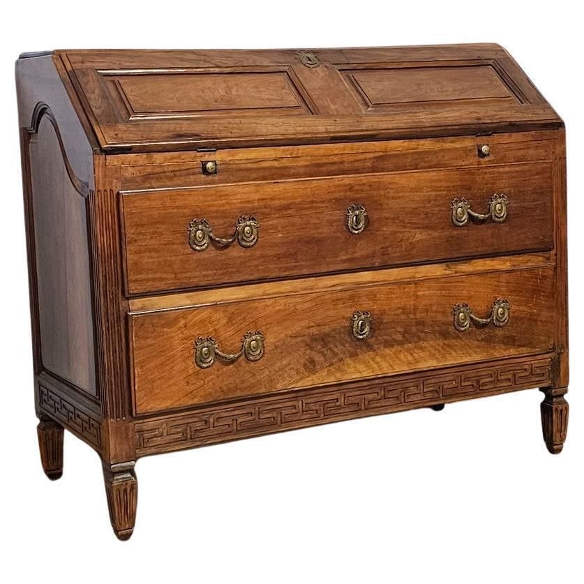 Italian Flap Sideboard In Solid Walnut , Louis XVI Period, Parma 1760
