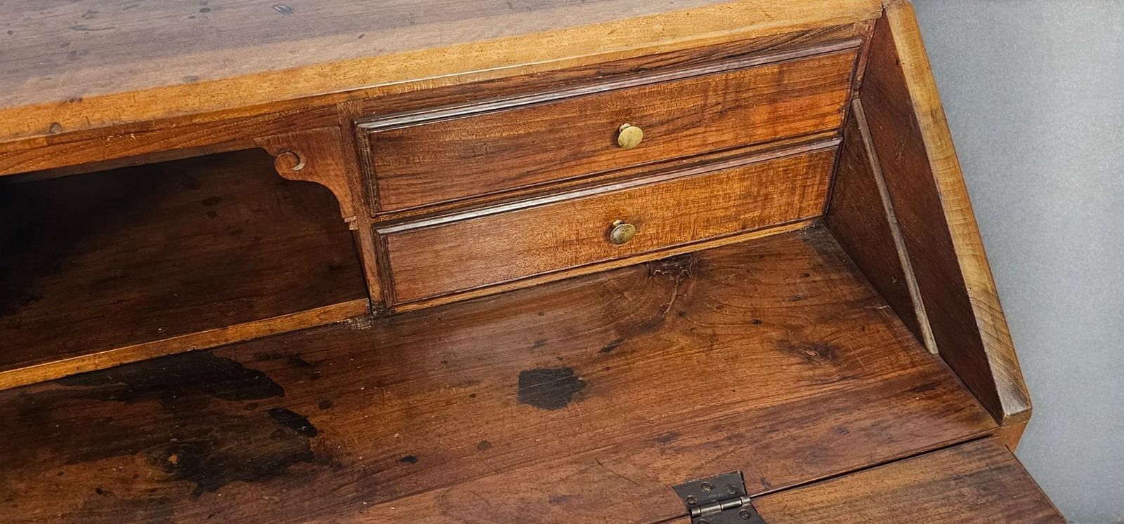 Furniture Italian Flap Sideboard In Solid Walnut , Louis XVI Period, Parma 1760 photo