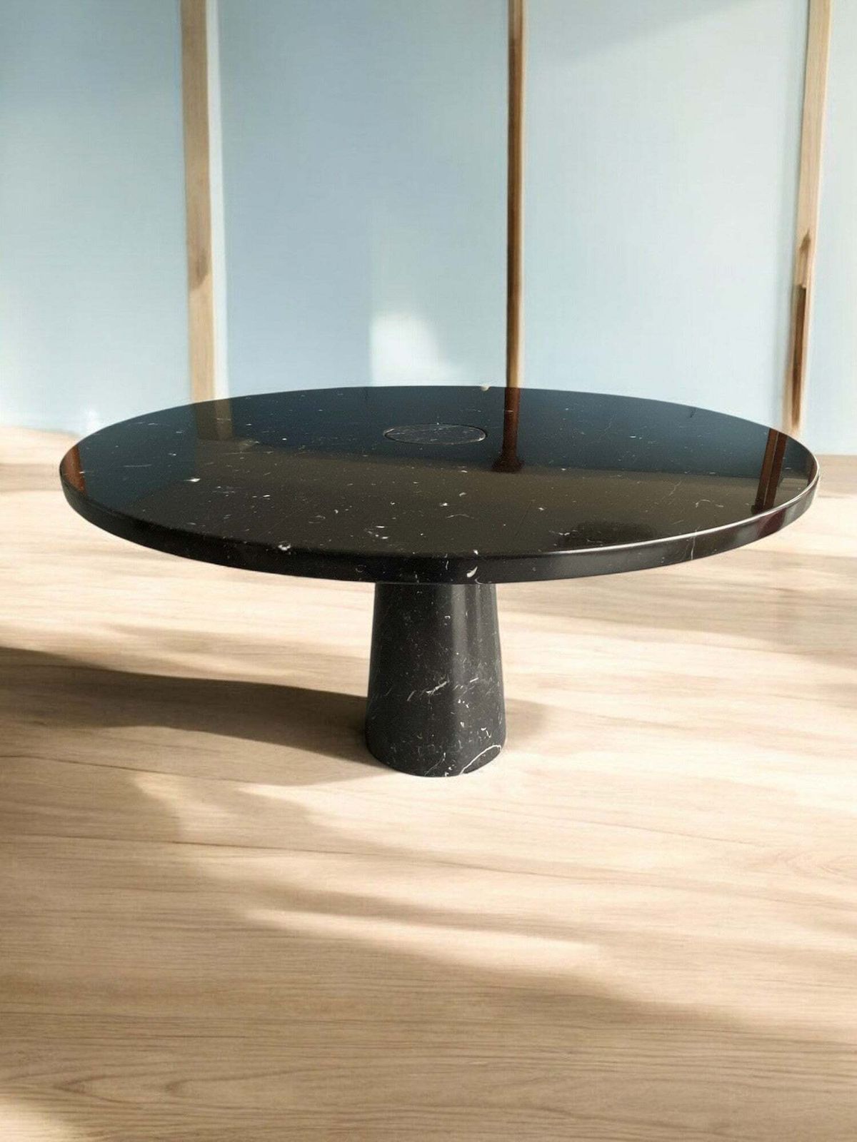 Marquina Marble Table Designed By Angelo Mangiarotti For Skipper, Eros Series