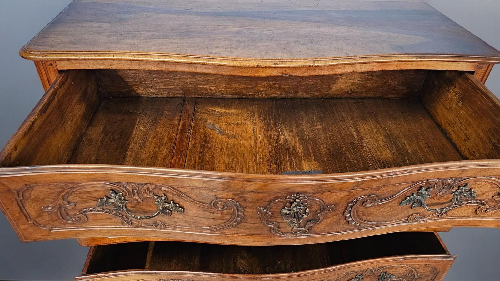 Italian Antique Luigi XV Chest Of Drawers In Solid Walnut, 1750s photo buy