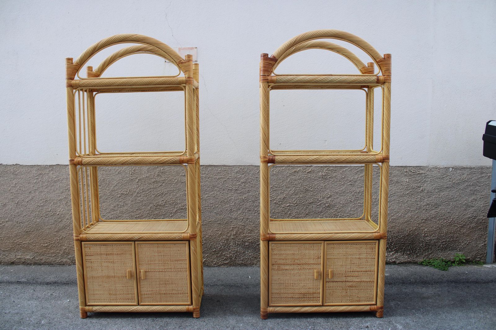 Wicker And Bamboo Display Shelves Italy 1970 Southern Nurseries photo furniture