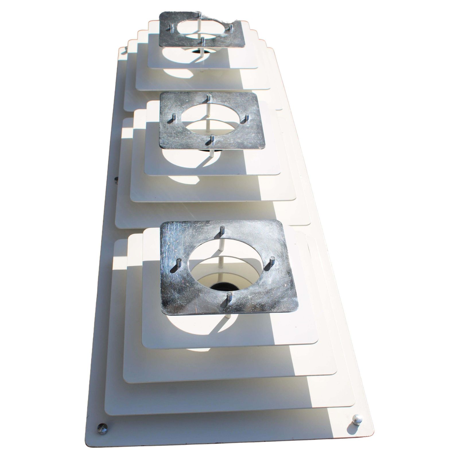 Large Italian Sculpture Ceiling Lamp  White Metal And Chrome Minimalist 1960 photo furniture