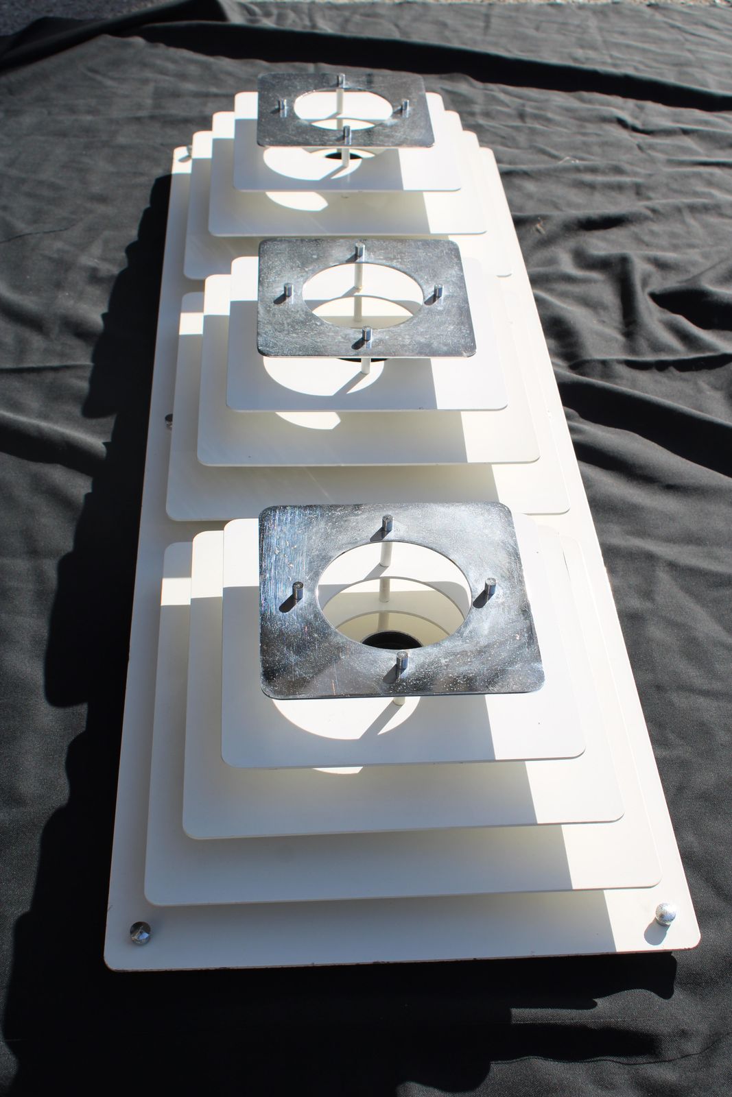 Large Italian Sculpture Ceiling Lamp  White Metal And Chrome Minimalist 1960 photo 1184.0
