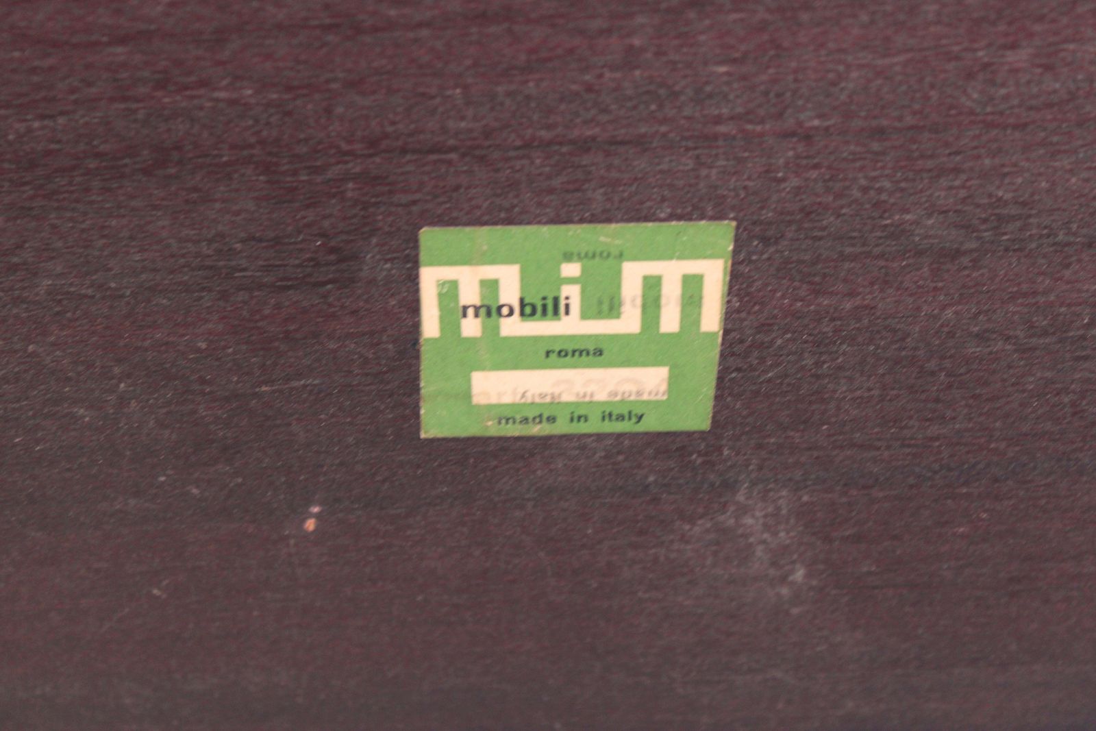 1542.0 Low Square Brown Wooden Mim Table Ico Parisi Model Tivoli 1960 Label photo
