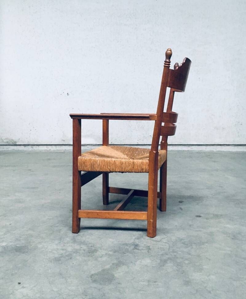 1930's Italian Alps Rustic Design Carved Large Armchair photo buy