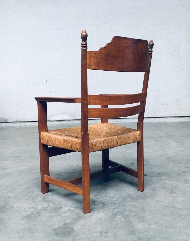 1930's Italian Alps Rustic Design Carved Large Armchair photo vintage