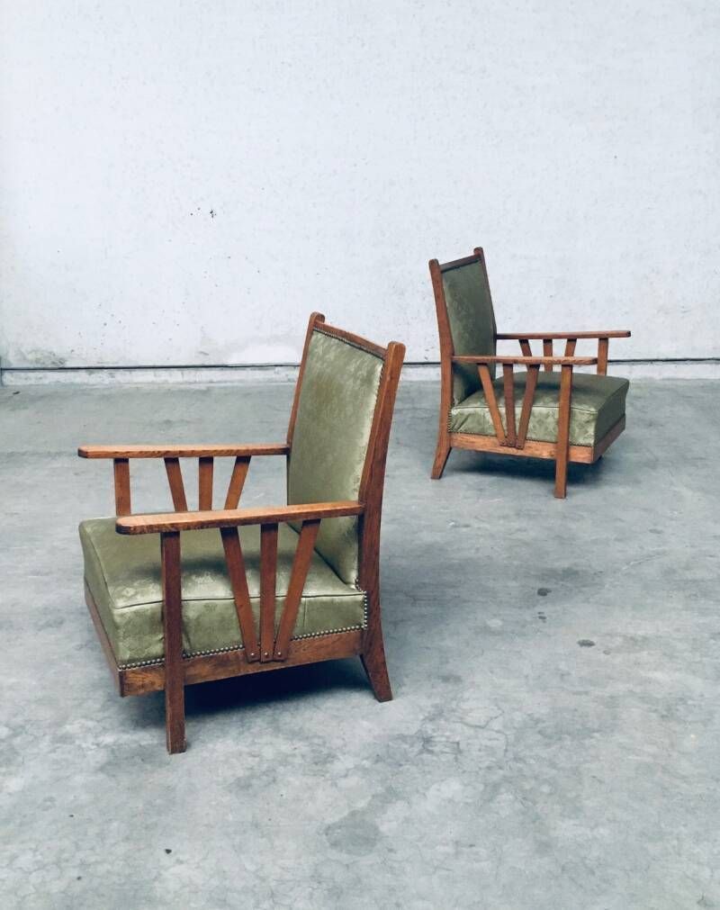 Arts & Crafts Design Period Lounge Chair Set, Jaren 1930, België photo vinterior