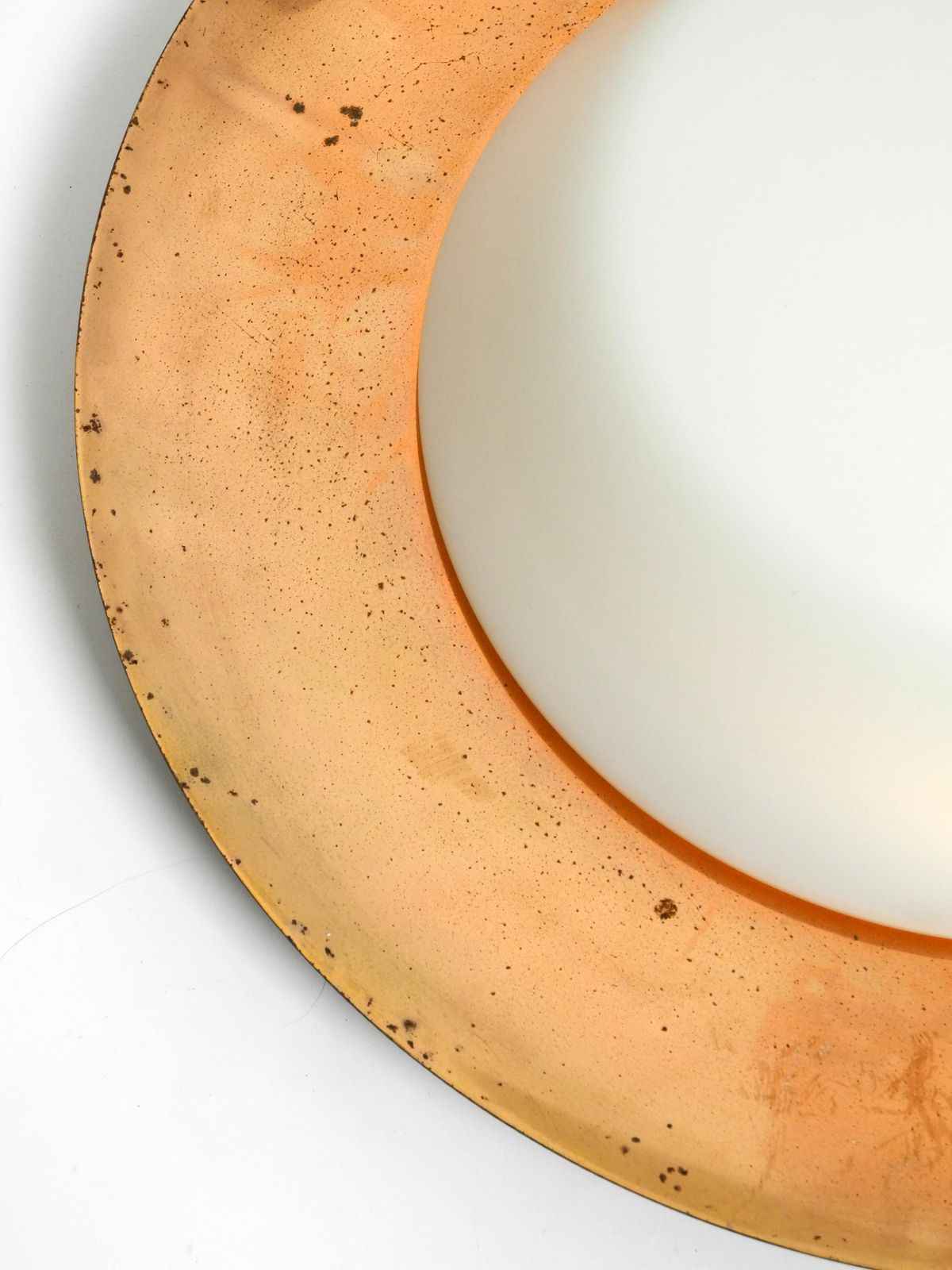 Pair Of Large Mid Century Wall Or Ceiling Lamps Made Of Glass With Copper Plated photo buy