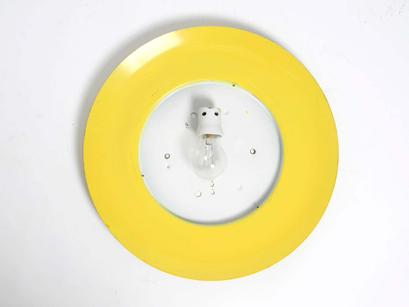50s Wall Or Ceiling Lamp Made Of Glass With Metal Reflector From Kaiser Leuchten photo buy