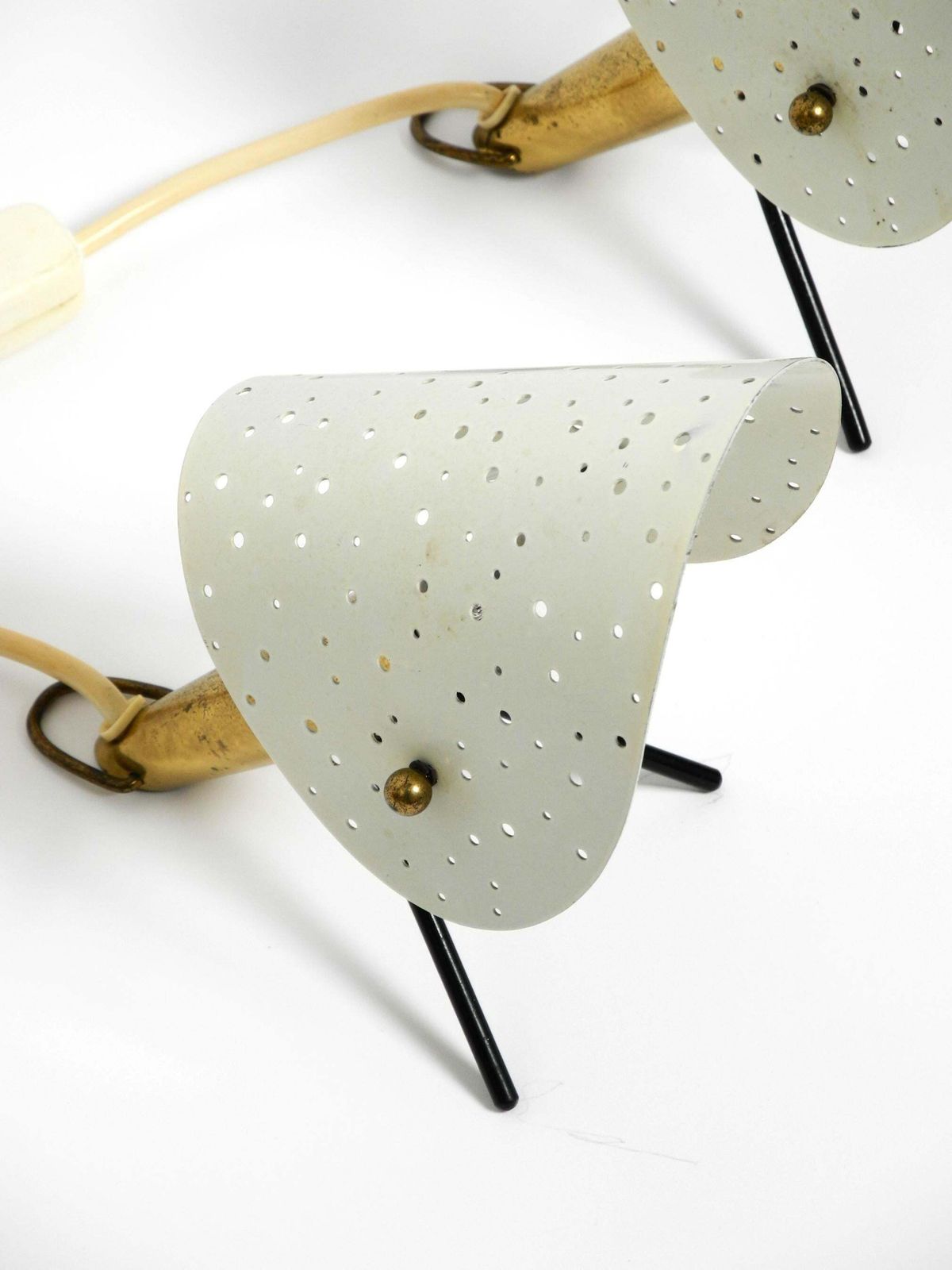 Pair Of Mid Century Metal Brass Table And Wall Lamps By Ernst Igl For Hillebrand photo vintage