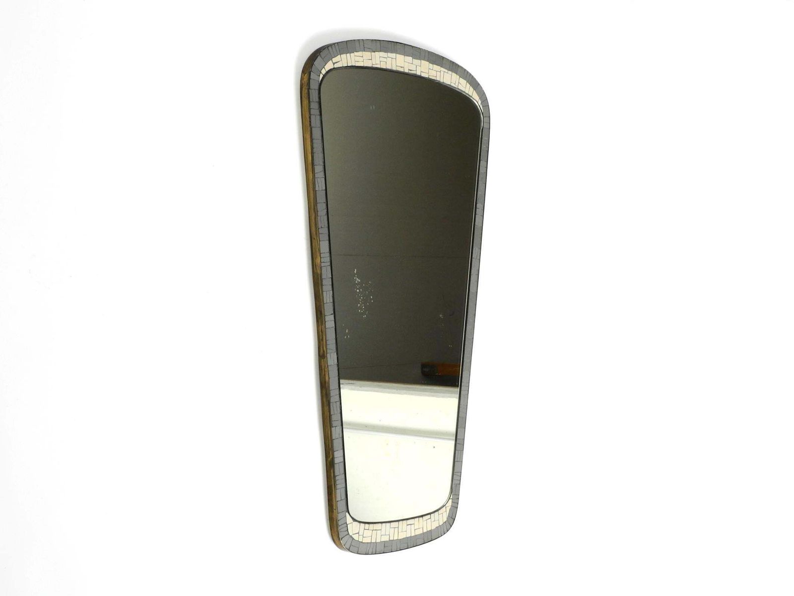 Mid Century Mosaic Wall Mirror With Heavy Brass Frame By Münchner Zierspiegel photo furniture