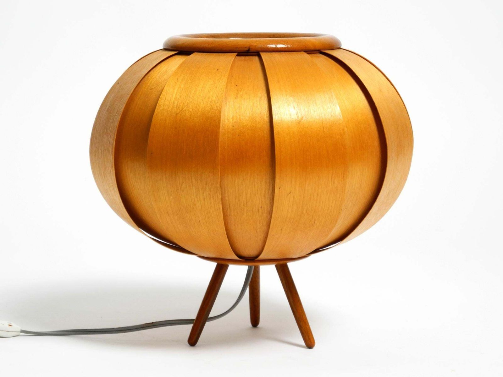 1960s Czech Wood Veneer Tripod Lamp By Stanislav Kučera For úluv photo for sale