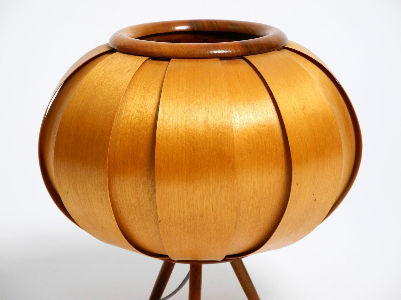 1505.0 1960s Czech Wood Veneer Tripod Lamp By Stanislav Kučera For úluv photo