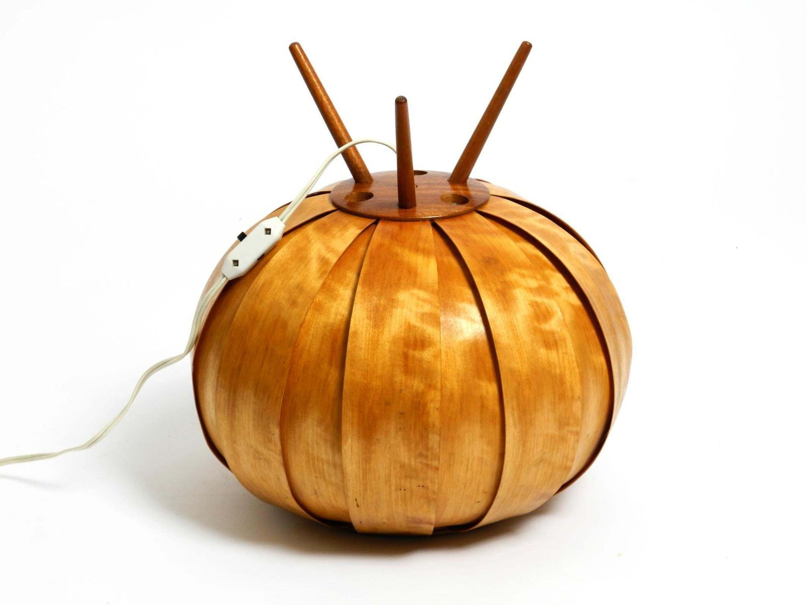 1699.0 Large 1960s Czech Wood Veneer Tripod Lamp By Stanislav Kučera For úluv photo