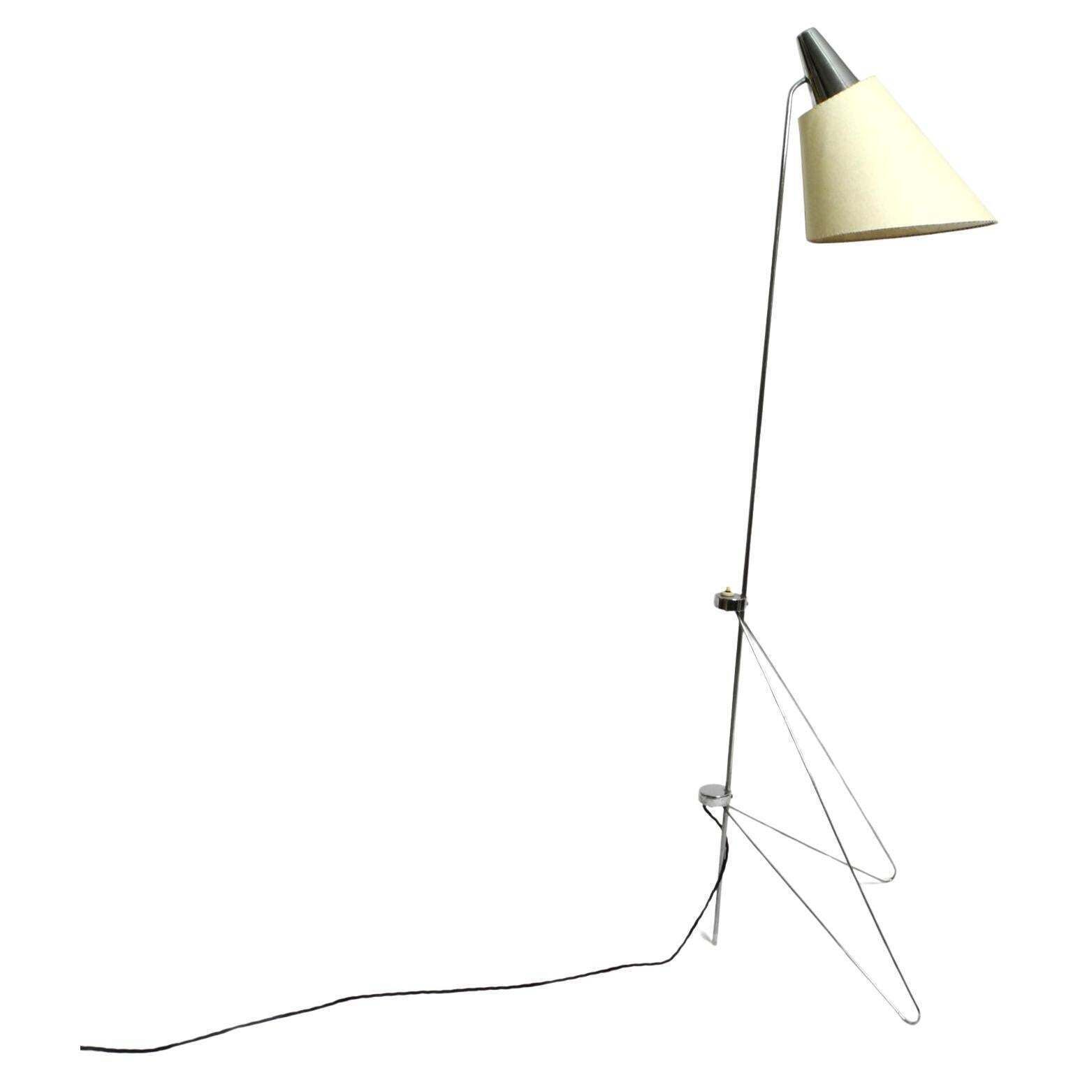 Beautiful Original 1960s Metal Chrome Floor Lamp By Josef Hurka For Napako Czech