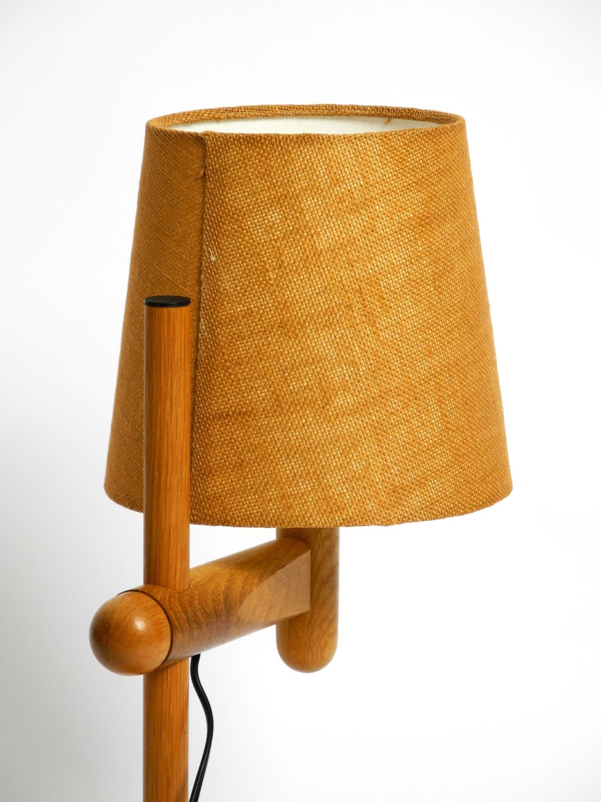 photo furniture 1960s Temde Table Lamp Made Of Oak Wood And With Height Adjustable Shade