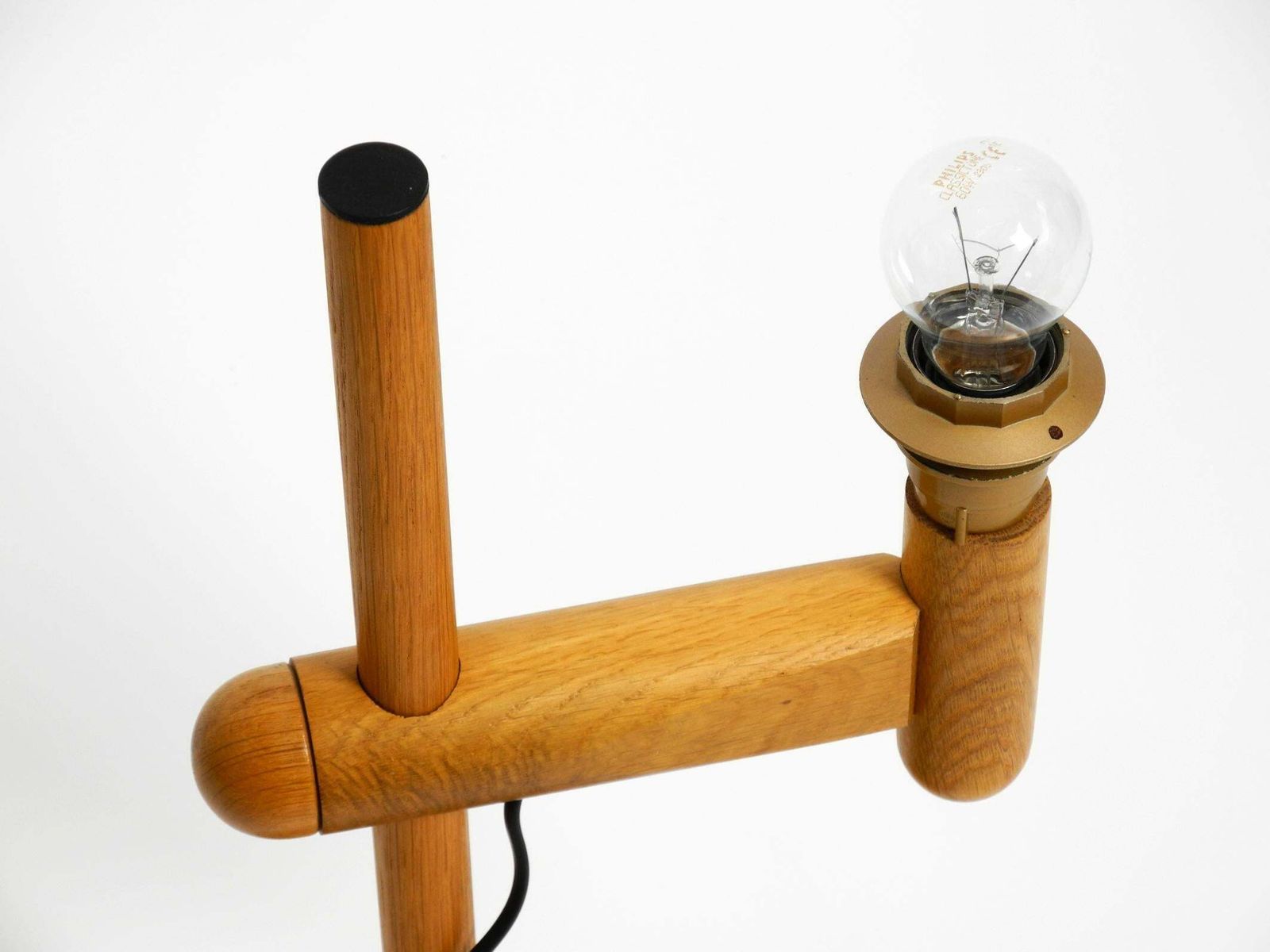 photo vinterior 1960s Temde Table Lamp Made Of Oak Wood And With Height Adjustable Shade