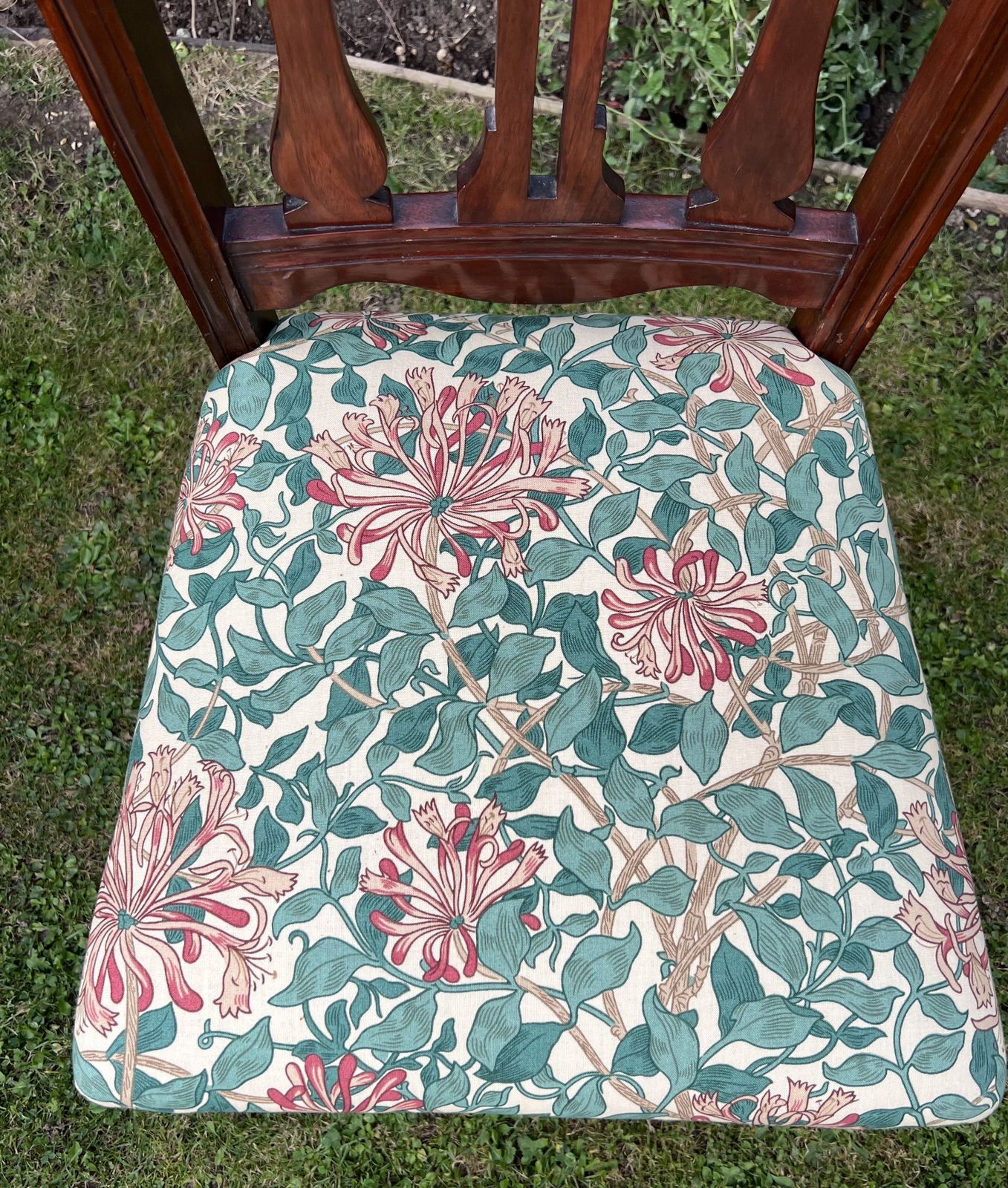 Three Early 20th Century Arts And Crafts Style Chairs Newly Upholstered In Harlequin William Morris Fabric photo buy