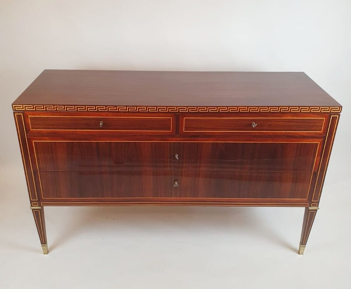 Art Deco Chest Of Drawers In Mahogany With Marquetry And Gilt Bronze Ornamentation photo furniture