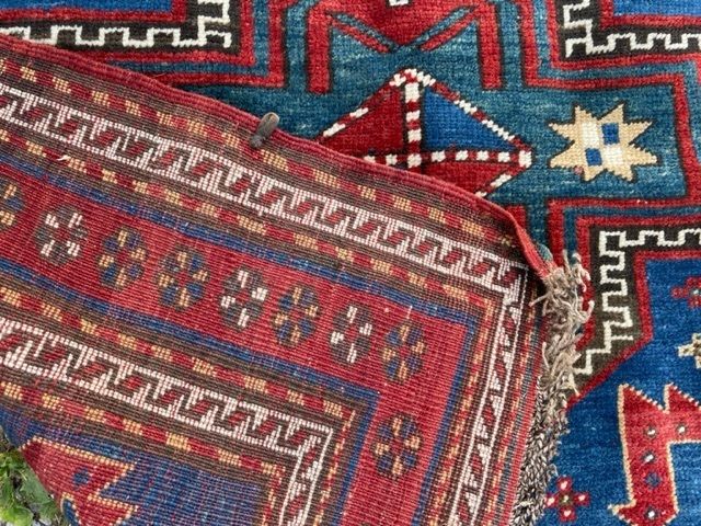 Antique Caucasian Kazak Rug, Early 20th Century photo furniture