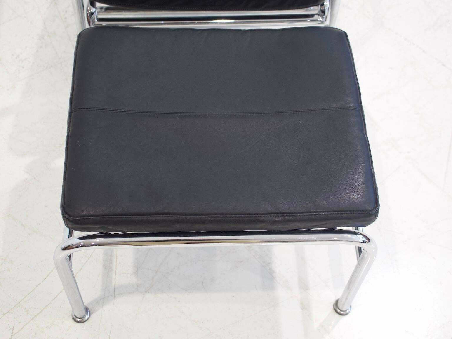 Black Leather Lounge Chair With Ottoman By Gabriele Mucchi For Zanotta photo vinterior