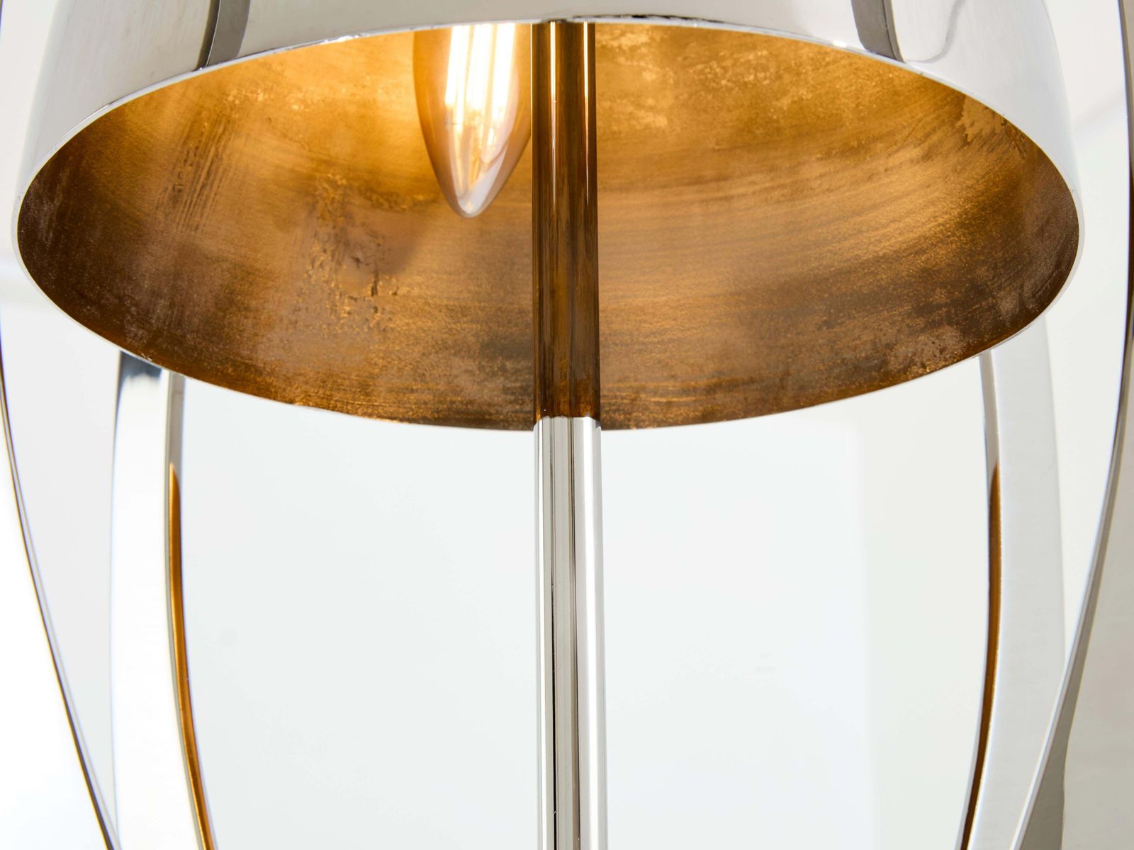 Lampe Ogive en métal nickelé, Jacques Charles pour Maison Charles, 1965 photo 24988.0