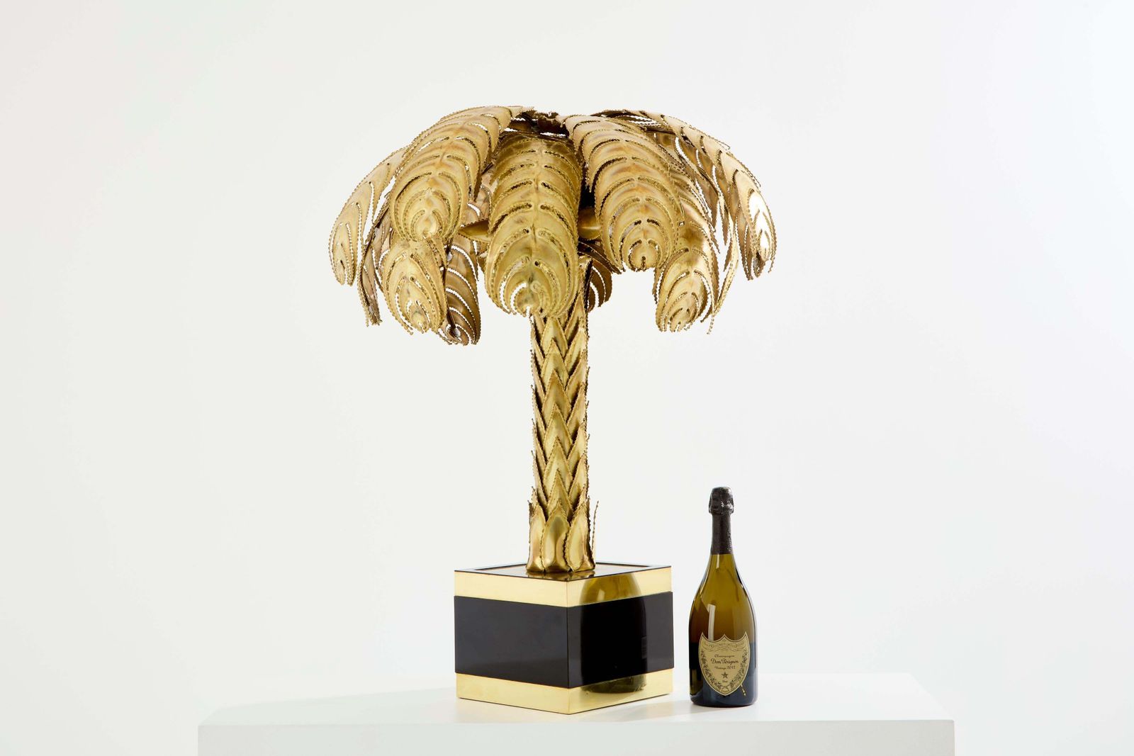 photo for sale Lampe palmier en laiton Maison Jansen, par Christian Techoueyres, années 1970