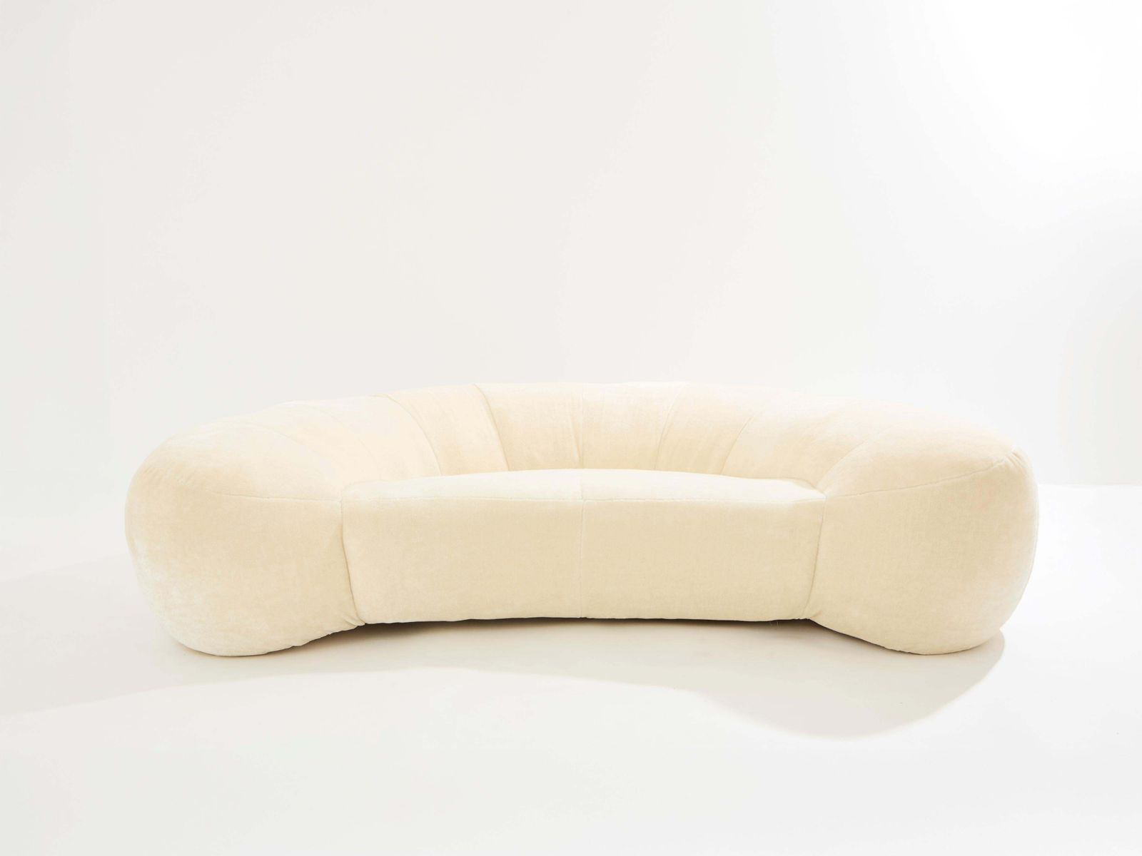 Raphaël Raffel Croissant Sofa In Mohair Velvet 1970s photo furniture