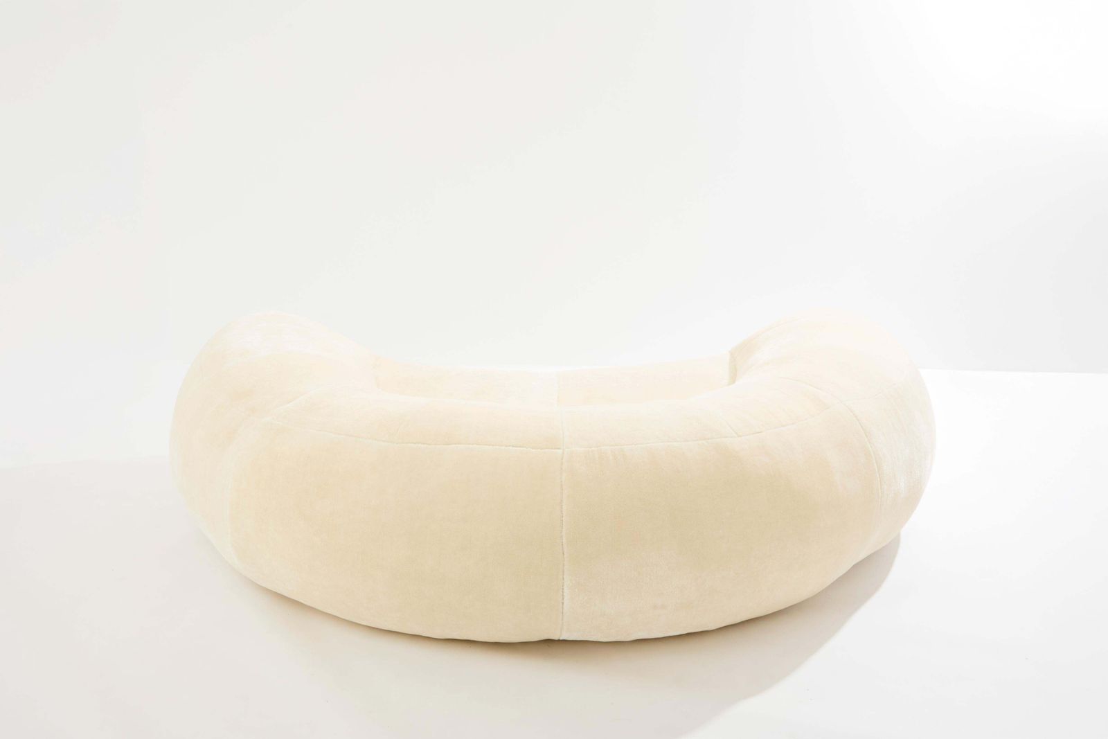 Raphaël Raffel Croissant Sofa In Mohair Velvet 1970s photo buy