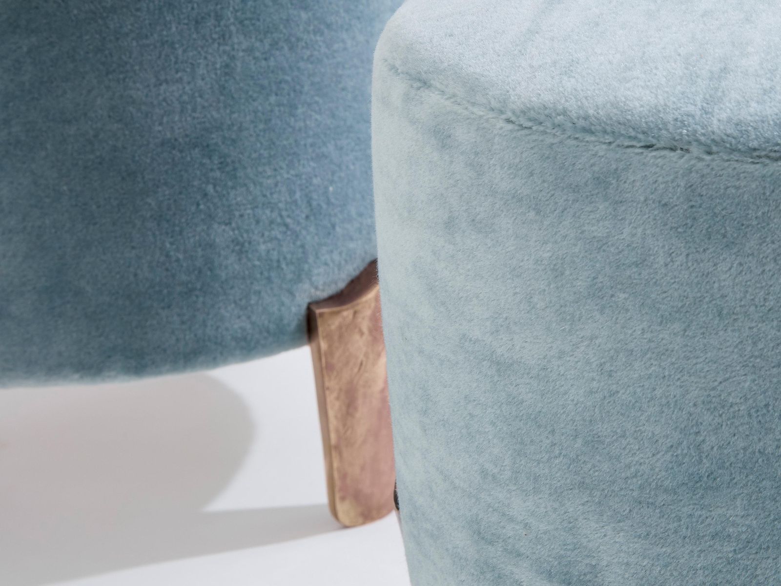 Pair Of Stools Garouste & Bonetti Koala Bronze Mohair Velvet 1995 photo buy