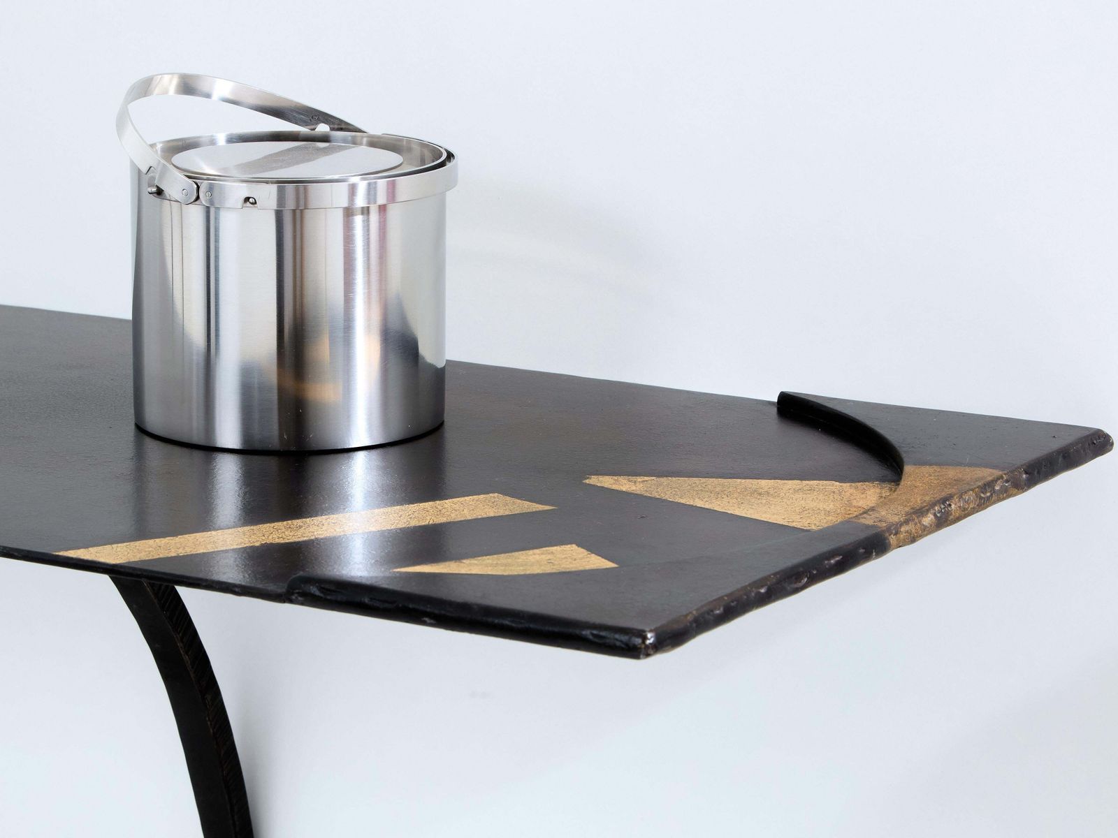 photo furniture Tables consoles brutalistes Jean Jacques Argueyrolles en fer forgé, 1990