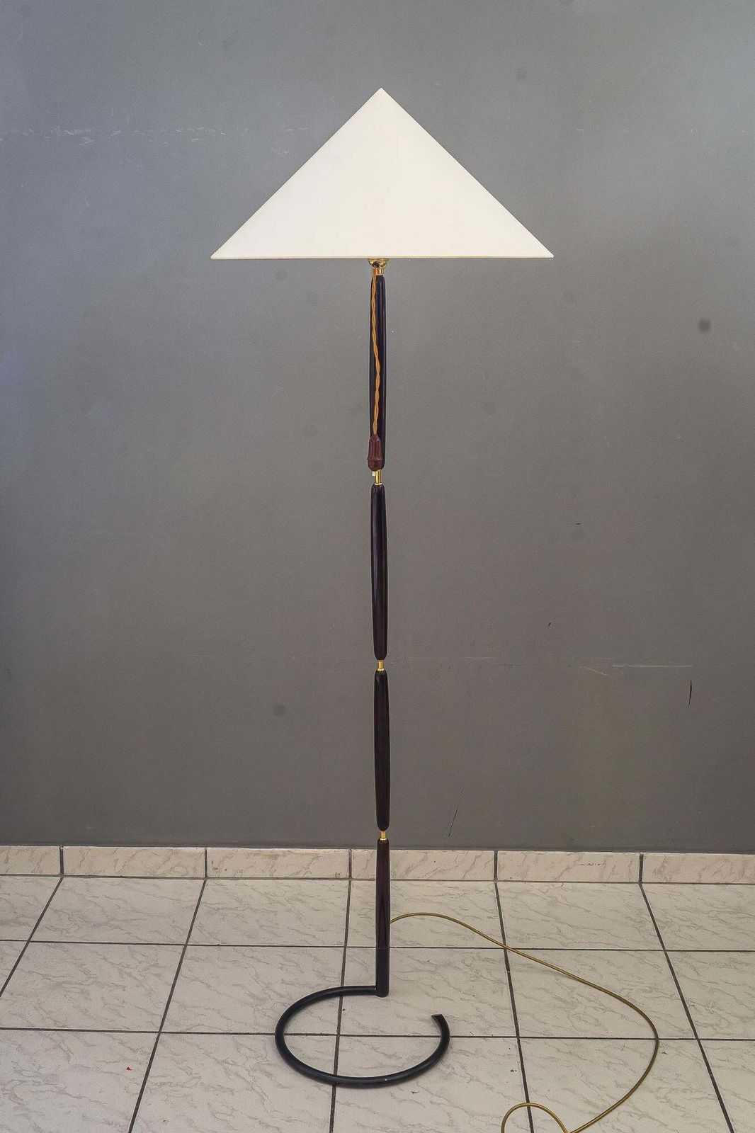 Rupert Nikoll Floor Lamp With Fabric Shade Vienna Around 1950s photo for sale