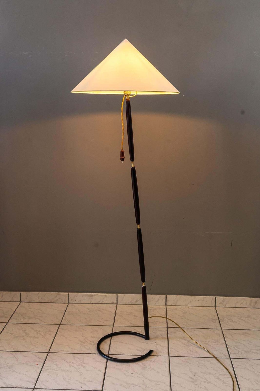 Lighting Rupert Nikoll Floor Lamp With Fabric Shade Vienna Around 1950s photo