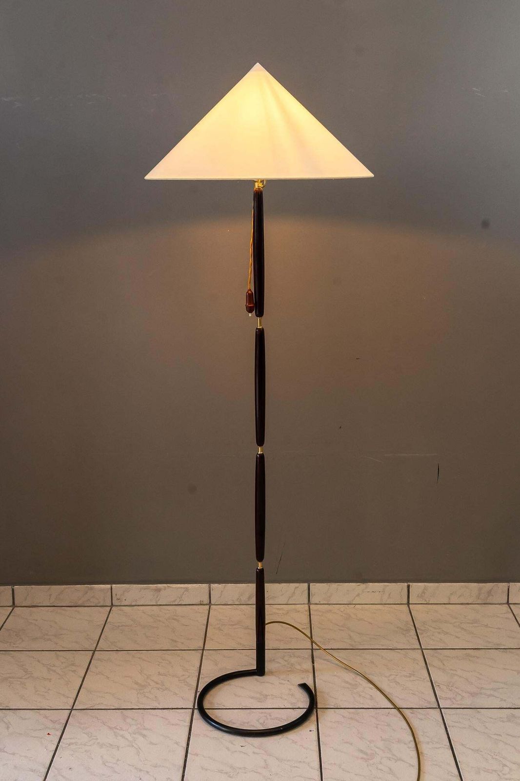 photo vinterior Rupert Nikoll Floor Lamp With Fabric Shade Vienna Around 1950s