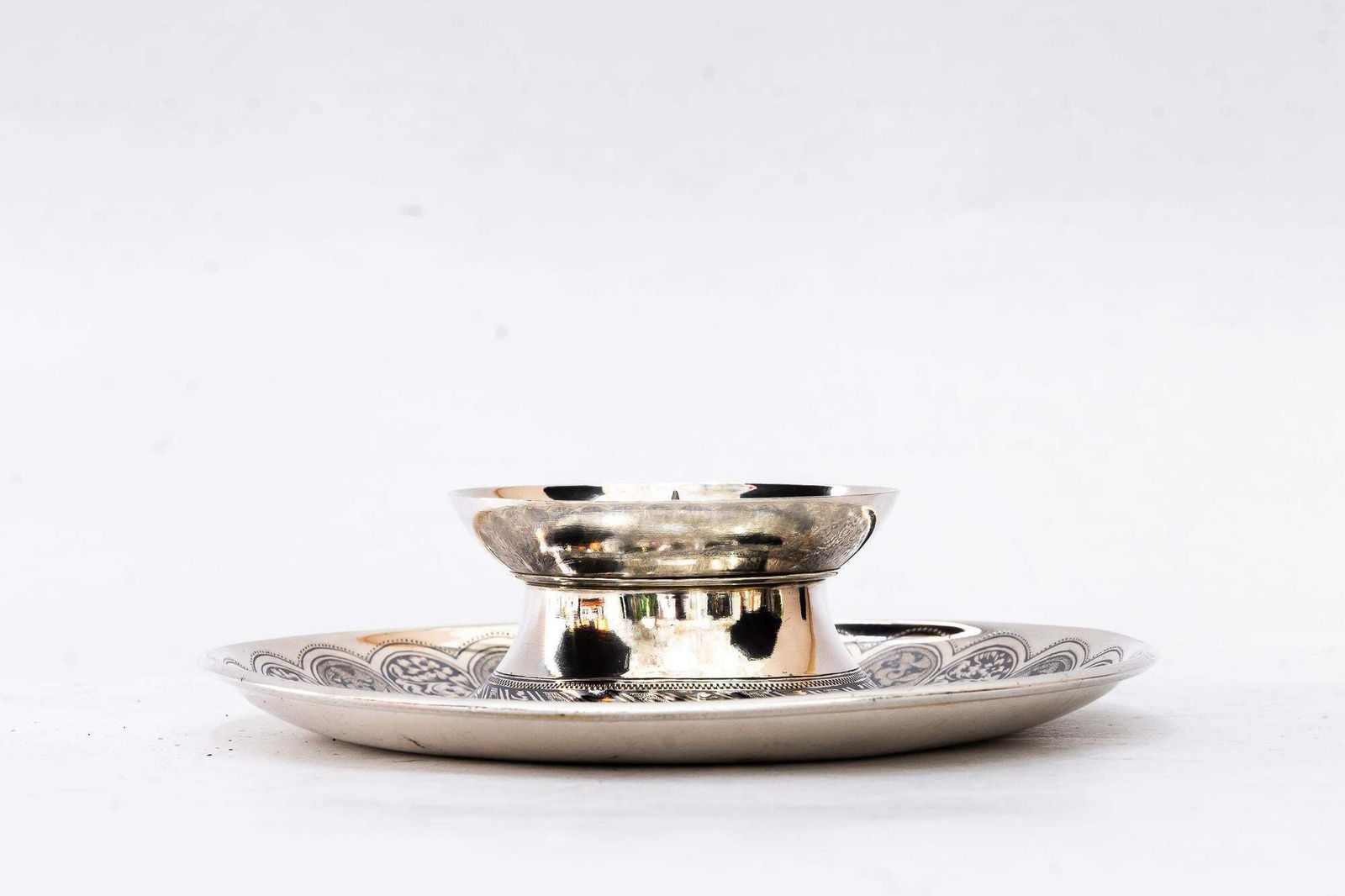 Historistic Silver Candle Holder Austria Around 1890s photo vinterior