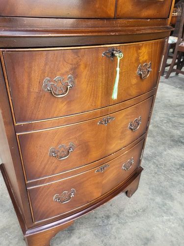 photo furniture Antique Repro Mahogany Small Slim Cocktail Cabinet Desk Cupboard Bureau