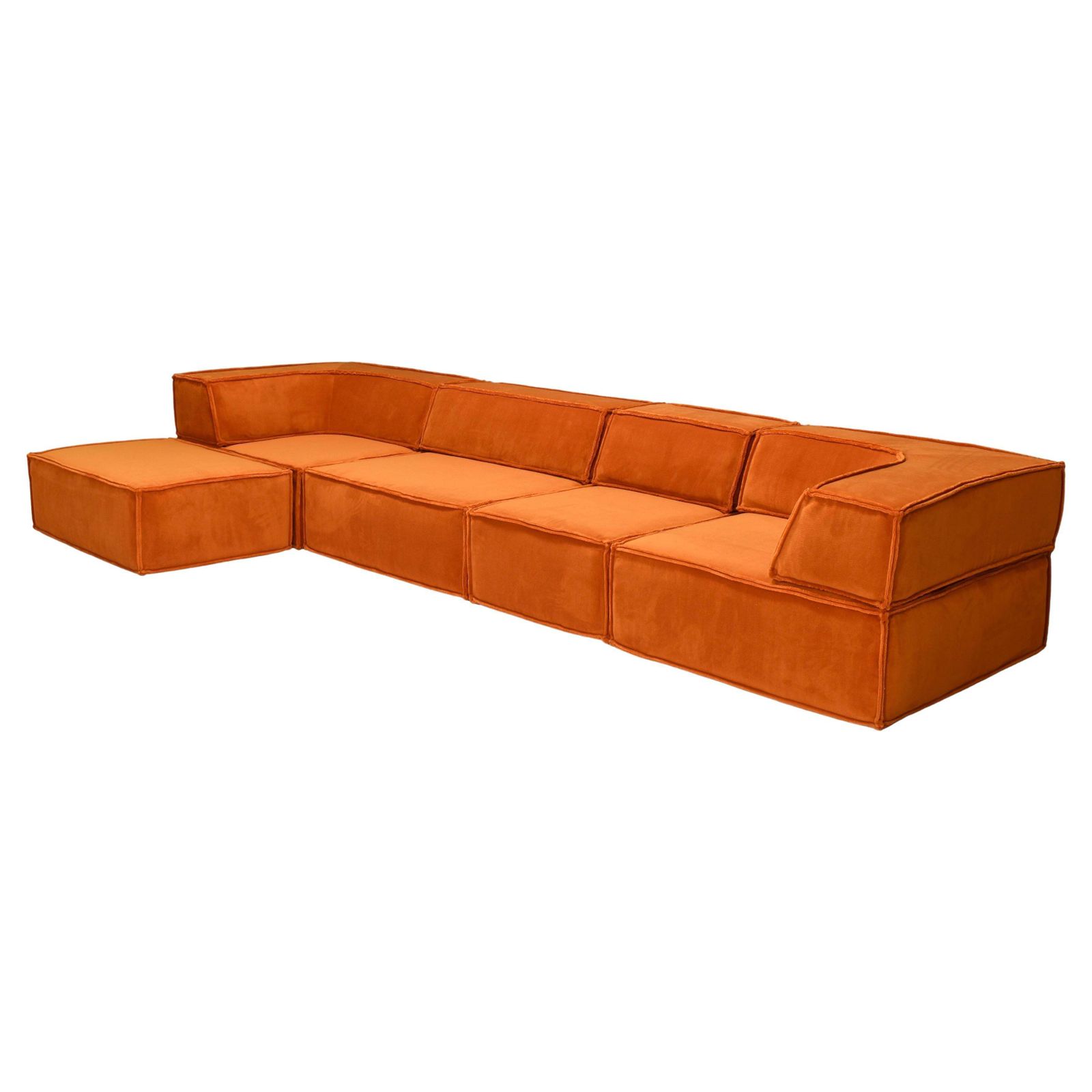 Cor Trio Sectional Sofa In New Burnt Orange Fabric, Germany / Switzerland, 1972