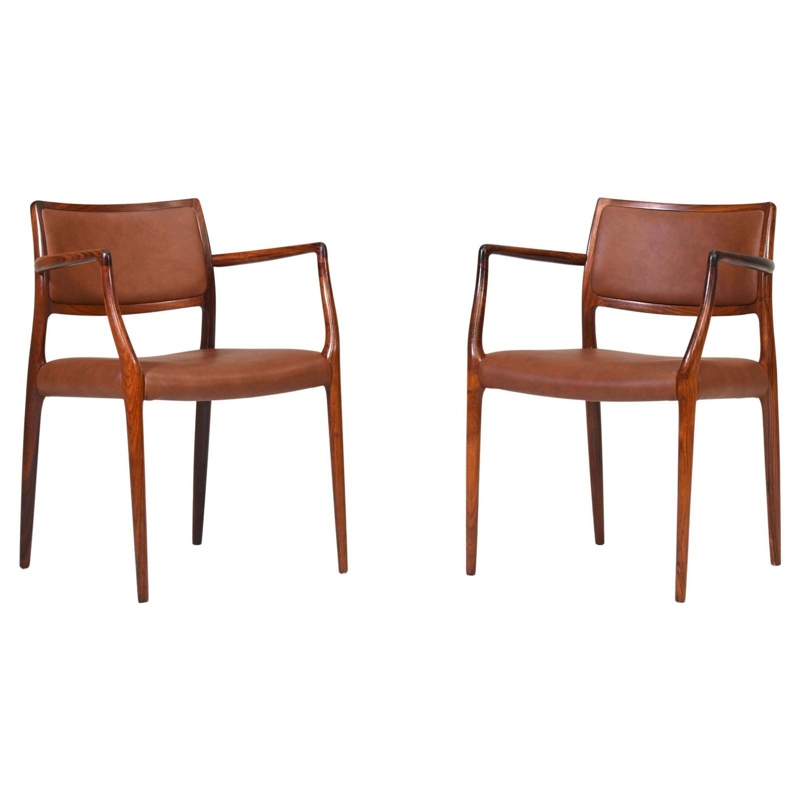 Pair Of Niels O. Møller Model 65 Dining Chairs   Denmark, 1968