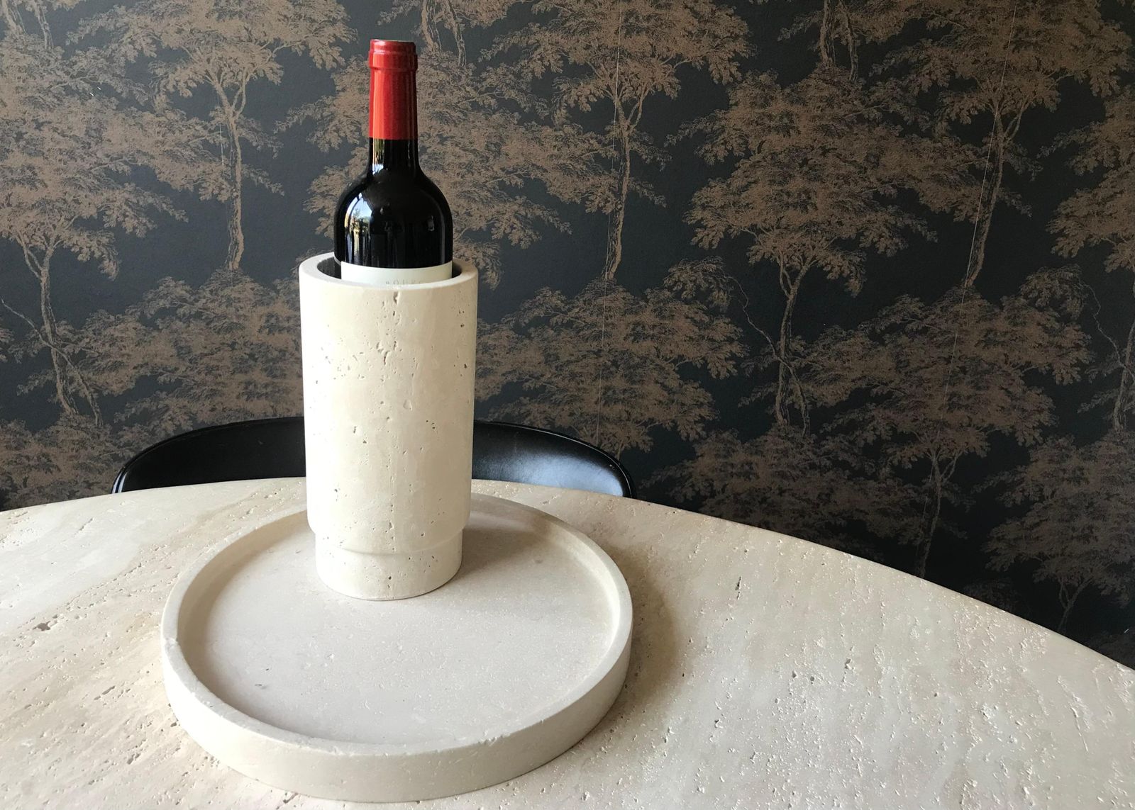 Travertine Vase / Wine Cooler And Plate In The Manor Of Up&Up And Raymor photo Home Decor
