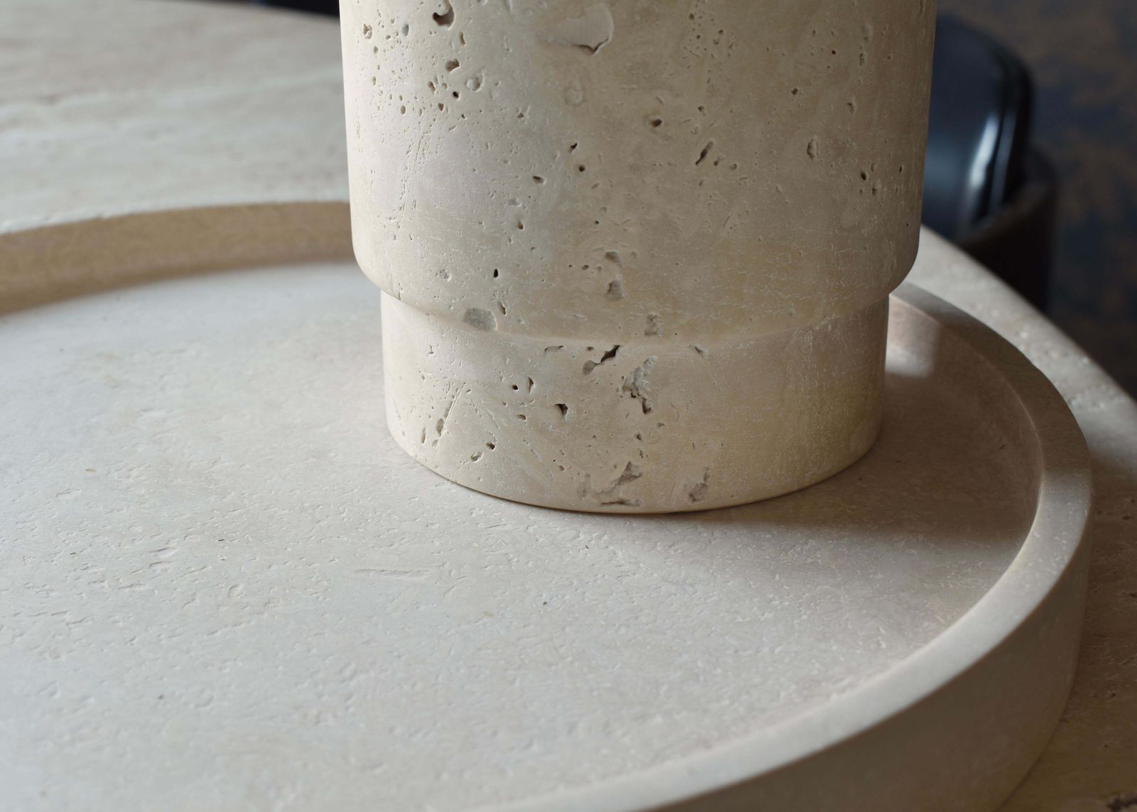Home Decor Travertine Vase / Wine Cooler And Plate In The Manor Of Up&Up And Raymor photo