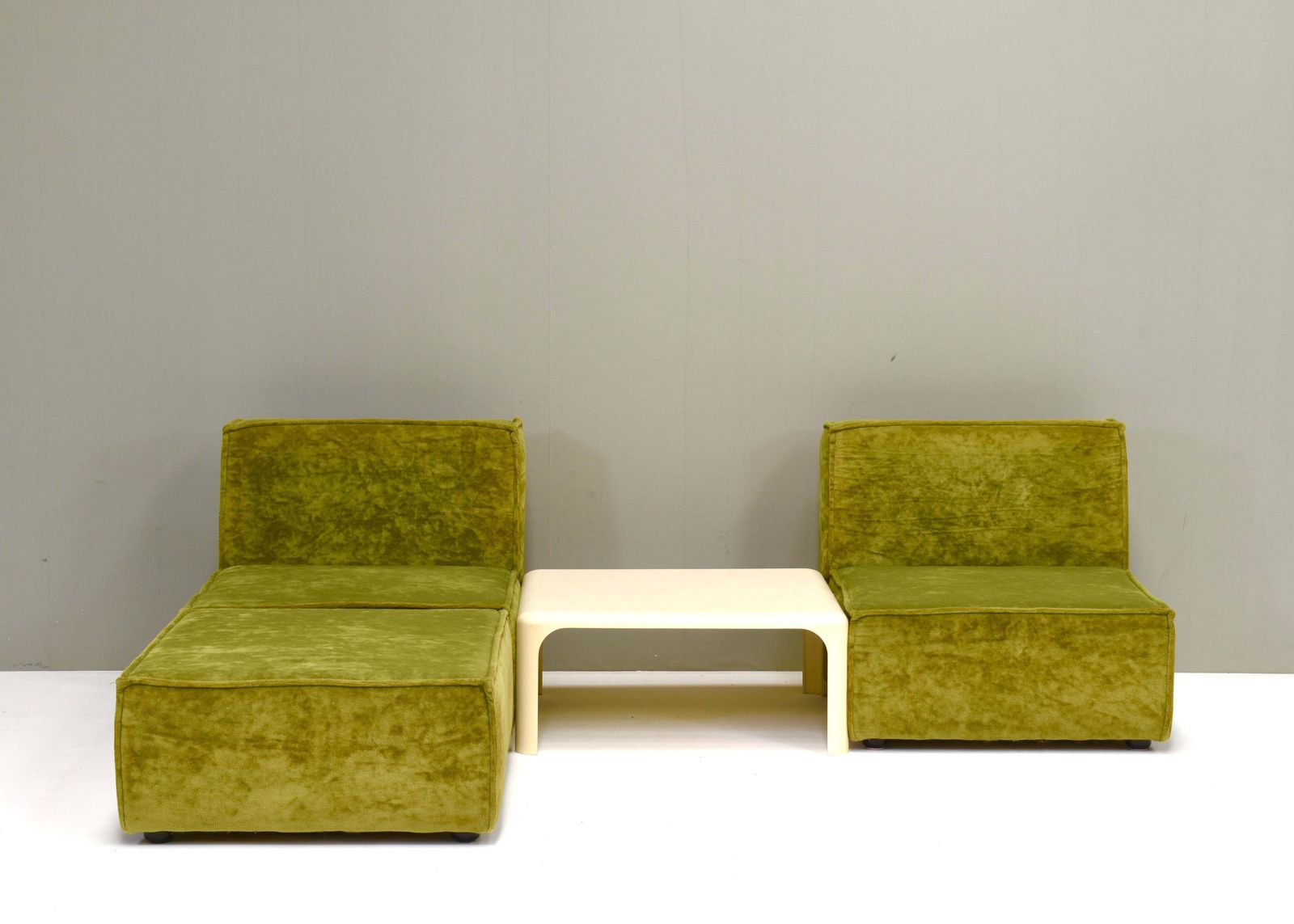 Green Velvet Seventies Sectional Sofa In The Style Of Cor Trio, Circa 1970 photo for sale
