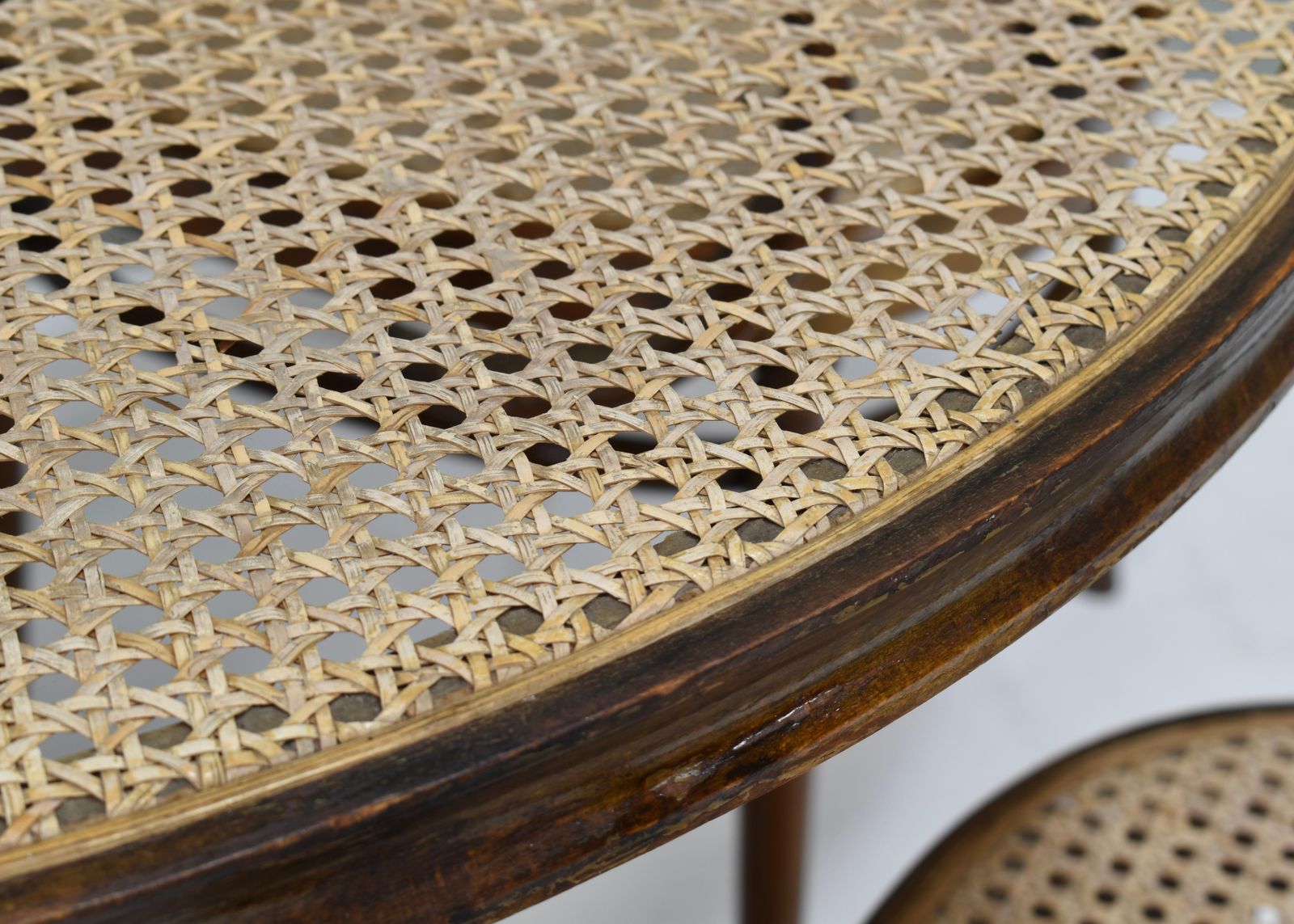 Early Michael Thonet Bistro Dining Table In Bentwood And Cane   Austria photo vintage
